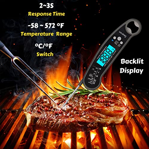 Instant Read Meat Thermometer For Grill And Cooking (black)